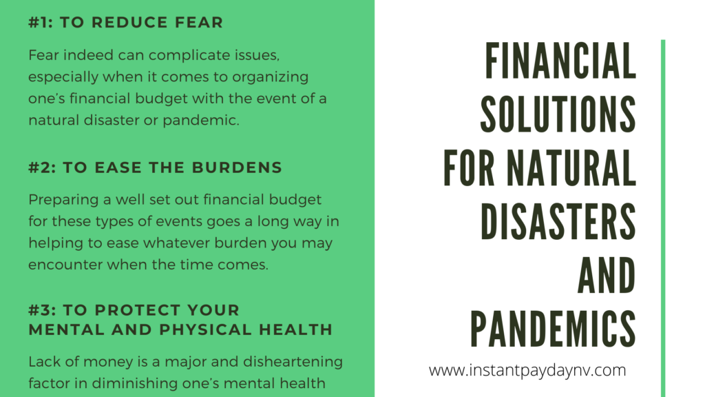 Financial Solutions for Natural Disasters and Pandemics