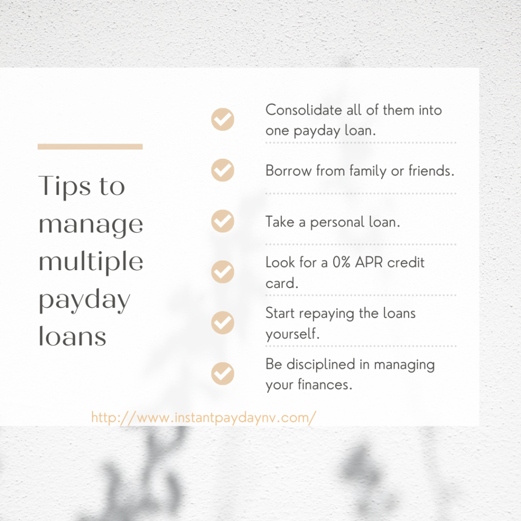 Tips to manage multiple payday loans