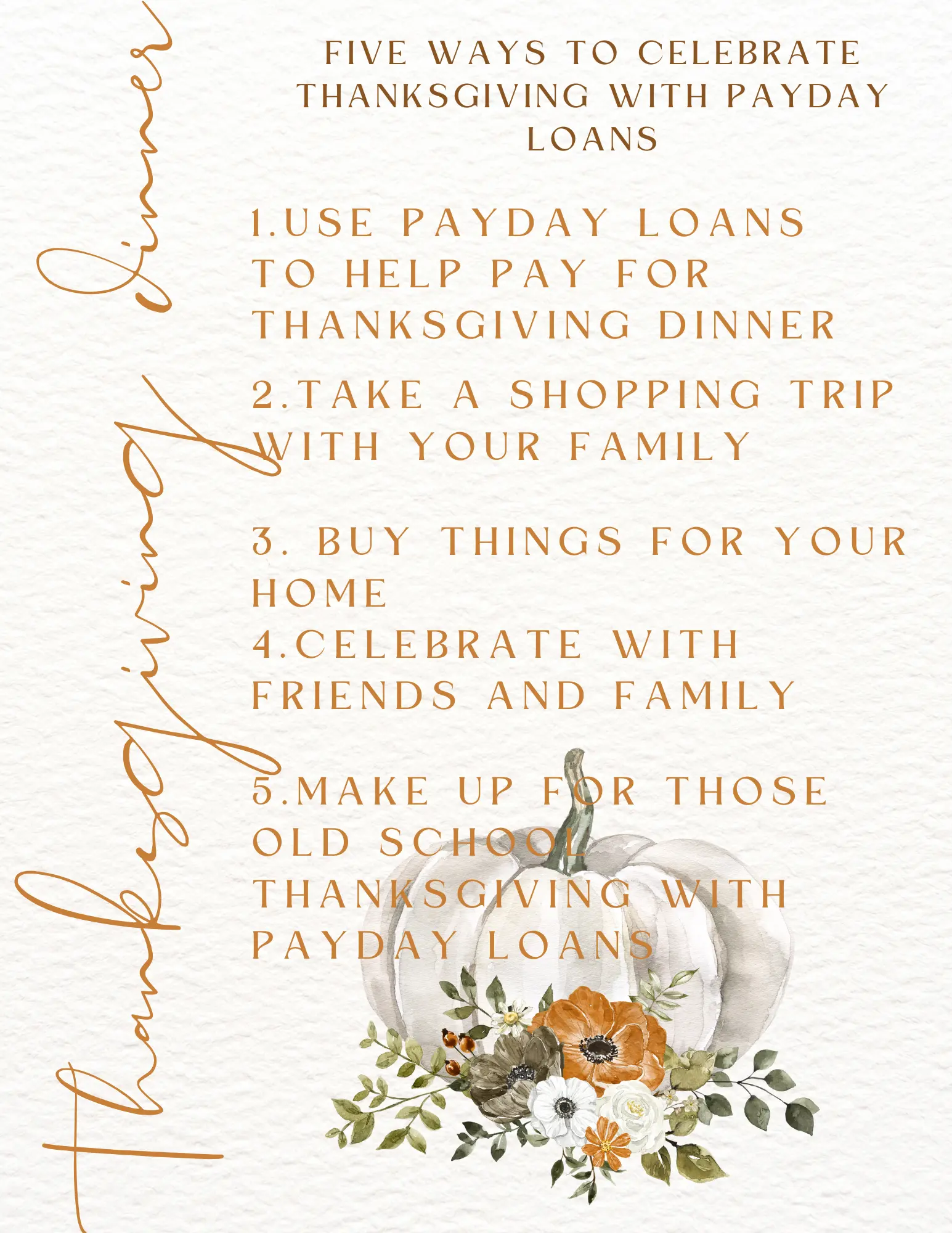 Five Ways to Celebrate Thanksgiving With Payday Loans 5 Points